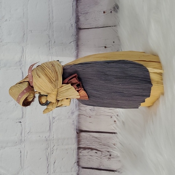 Vintage 80s Corn Husk Mother & Child Doll Handmade Amish Faceless Country Farm 9 - Picture 8 of 12